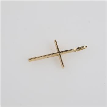 10kt Gold Carved Cross Pendant