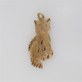 10kt Gold Cat Pendant