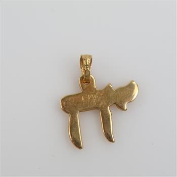 10kt Gold Chai Pendant