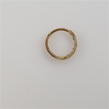 10kt Gold Clear And Blue Stone Single Hoop Earring