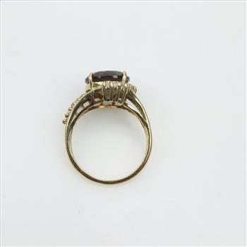 10kt Gold Clear And Smoky Quartz Ring