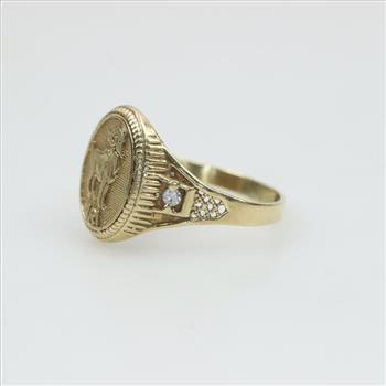 10kt Gold Clear Stone Accent Ari Ring