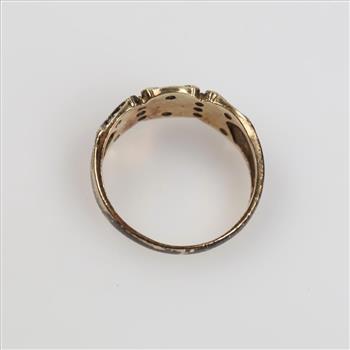 10kt Gold Clear Stone Accent Ring