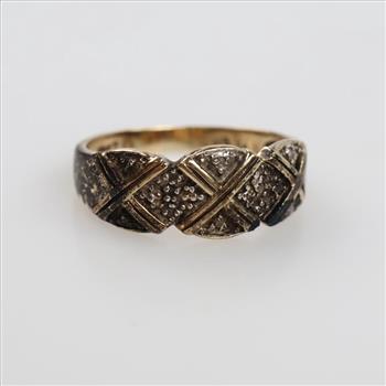 10kt Gold Clear Stone Accent Ring