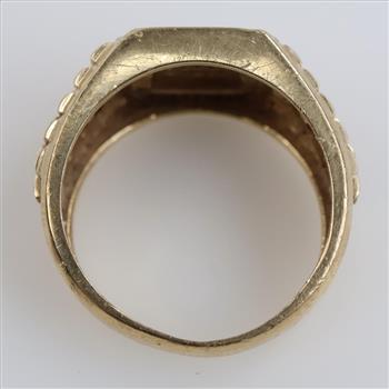 10kt Gold Clear Stone Accent Ring