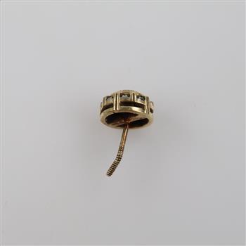 10kt Gold Clear Stone Accent Single Earring