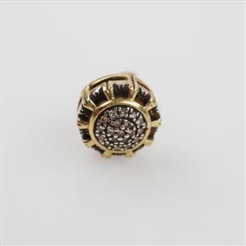 10kt Gold Clear Stone Accent Single Earring