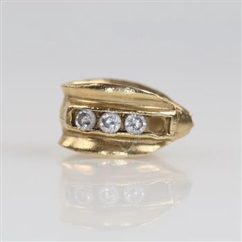 10kt Gold Clear Stone Bail