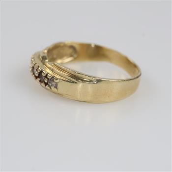 10kt Gold Clear Stone Band
