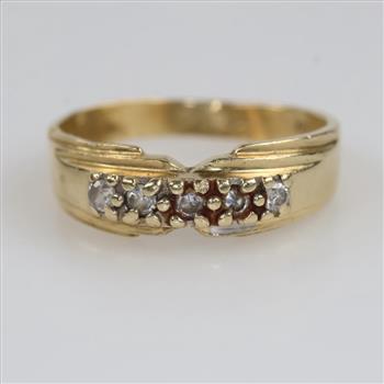 10kt Gold Clear Stone Band