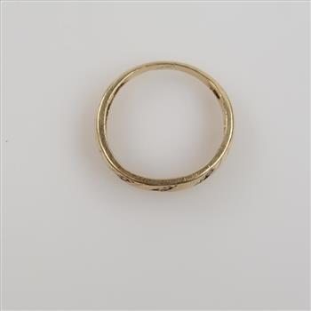 10kt Gold Clear Stone Band
