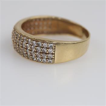 10kt Gold Clear Stone Band