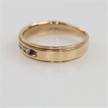 10kt Gold Clear Stone Band