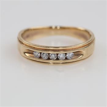 10kt Gold Clear Stone Band