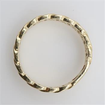 10kt Gold Clear Stone Chain Style Band