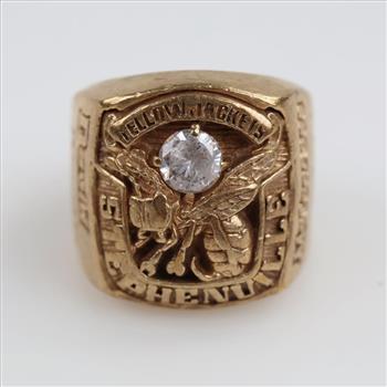 10kt Gold Clear Stone Class Ring