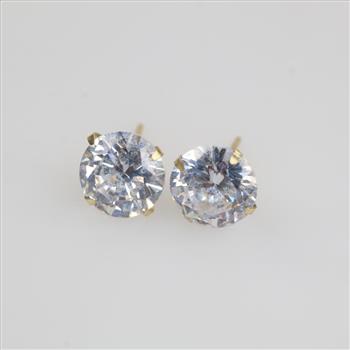 10kt Gold Clear Stone Earrings