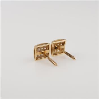 10kt Gold Clear Stone Earrings