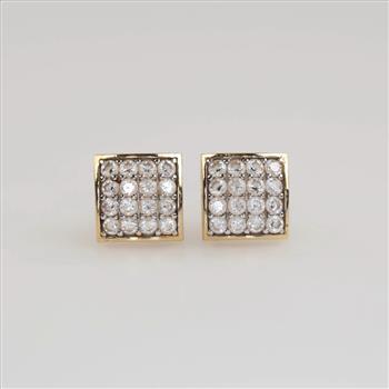 10kt Gold Clear Stone Earrings