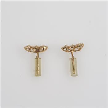10kt Gold Clear Stone Earrings