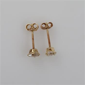 10kt Gold Clear Stone Earrings