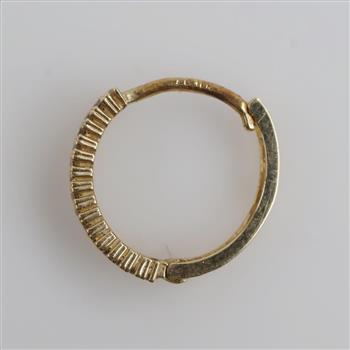 10kt Gold Clear Stone Hoop Earring
