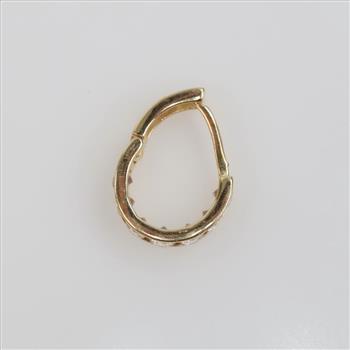 10kt Gold Clear Stone Hoop Earring