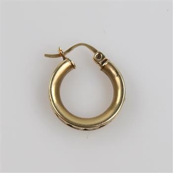 10kt Gold Clear Stone Hoop Earring