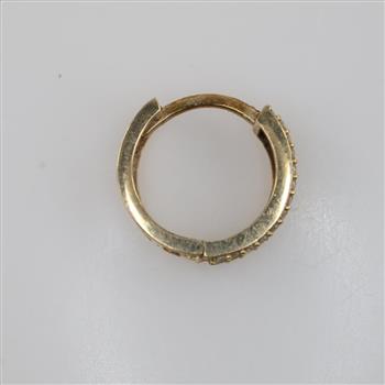 10kt Gold Clear Stone Huggie Hoop Earring