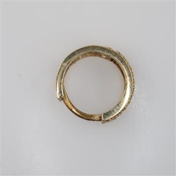 10kt Gold Clear Stone Huggie Hoop Earring