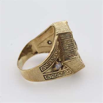 10kt Gold Clear Stone Medusa Ring