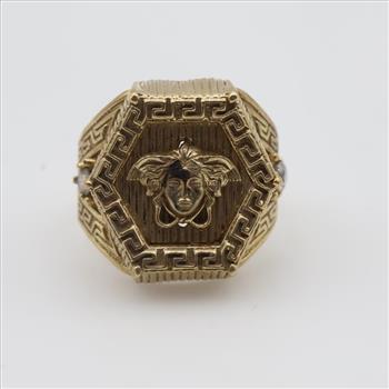 10kt Gold Clear Stone Medusa Ring