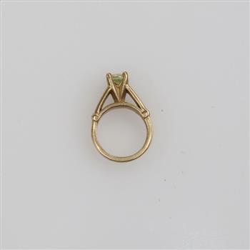 10kt Gold Clear Stone Mini Ring Pendant