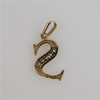 10kt Gold Clear Stone Pendant