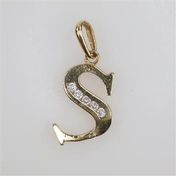 10kt Gold Clear Stone Pendant