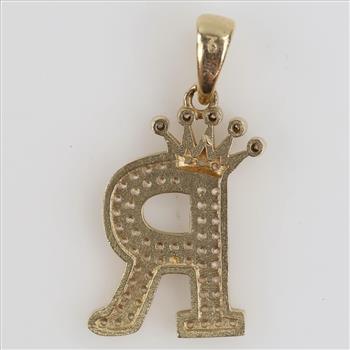 10kt Gold Clear Stone Pendant