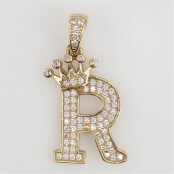 10kt Gold Clear Stone Pendant
