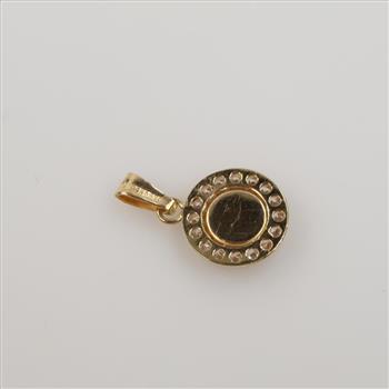 10kt Gold Clear Stone Religious Pendant