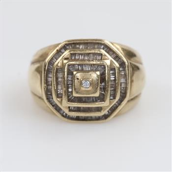 10kt Gold Clear Stone Ring