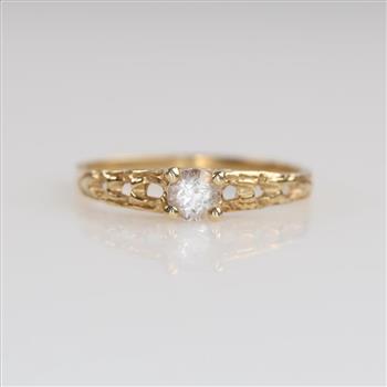 10kt Gold Clear Stone Ring