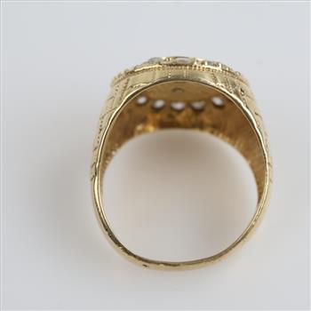 10kt Gold Clear Stone Ring