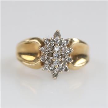 10kt Gold Clear Stone Ring