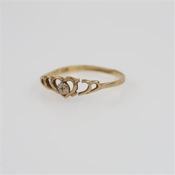 10kt Gold Clear Stone Ring
