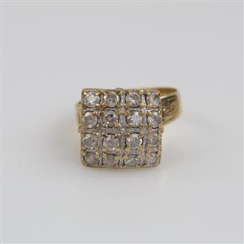 10kt Gold Clear Stone Ring