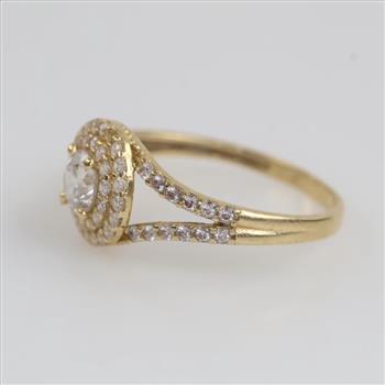 10kt Gold Clear Stone Ring