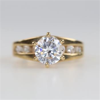 10kt Gold Clear Stone Ring