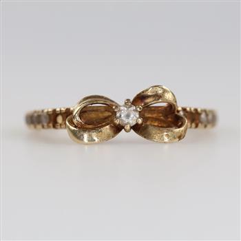 10kt Gold Clear Stone Ring