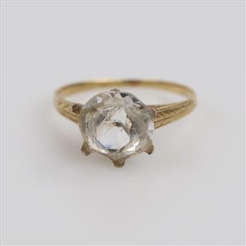 10kt Gold Clear Stone Ring
