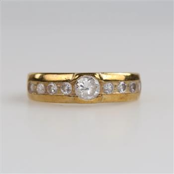 10kt Gold Clear Stone Ring