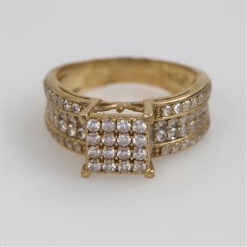 10kt Gold Clear Stone Ring